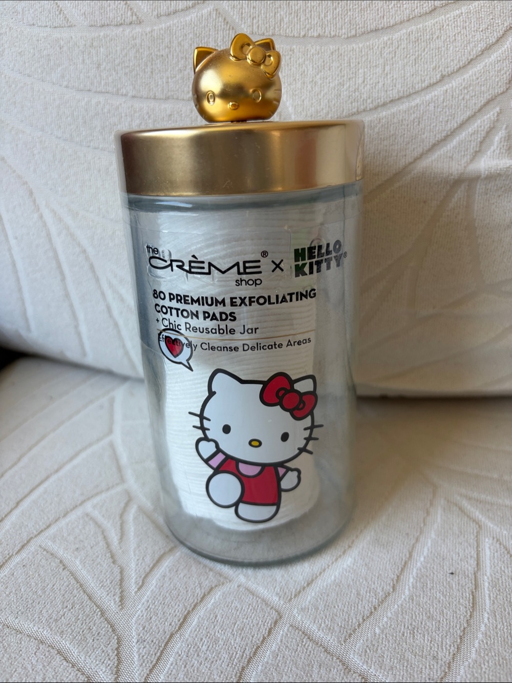 The Crème Shop x Hello Kitty Gold Lid Exfoliating Cotton Pads